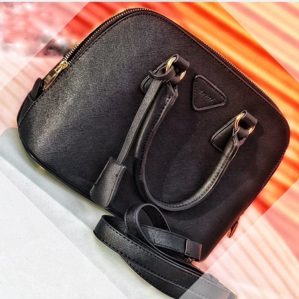 Black Drs. Satchel w/ Crossbody Adjustable Strap - Picture 1 of 8